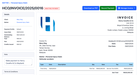 LAW FIRM ACCOUNTING SOFTWARE LIGALIS E-INVOICING